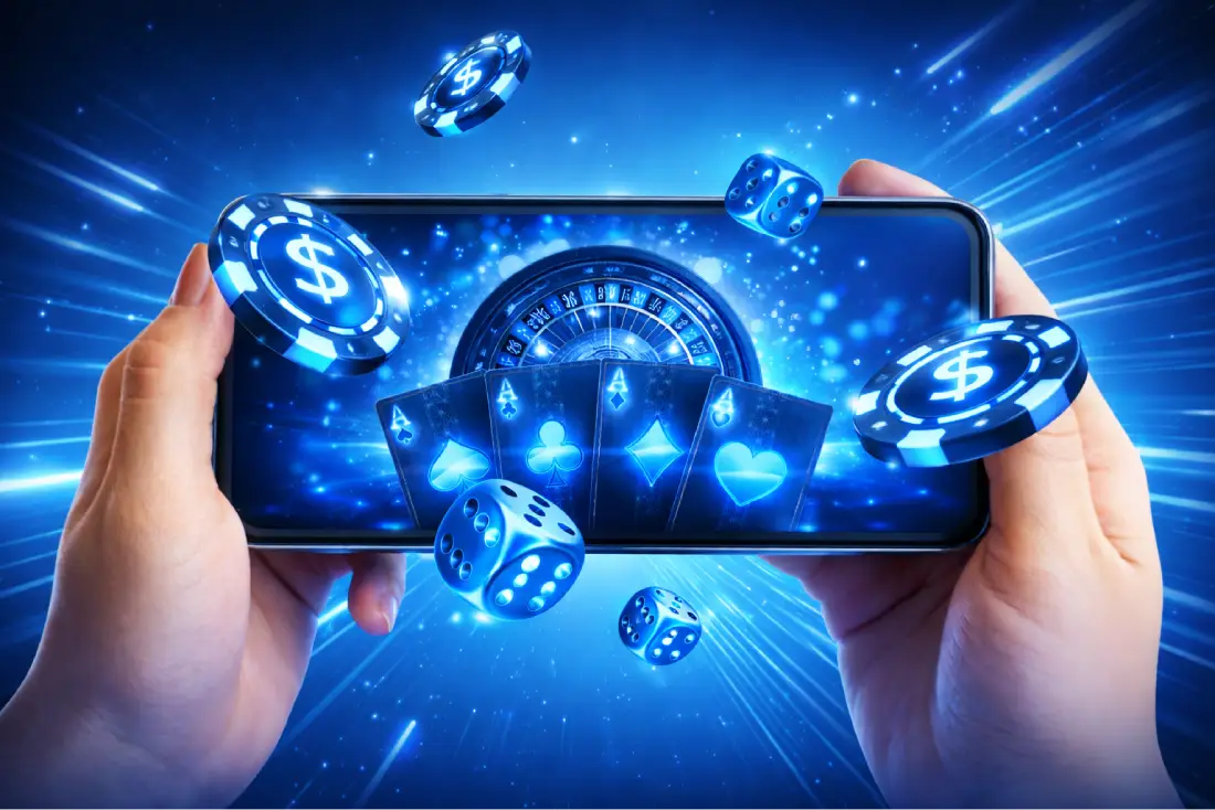Mobile with casino imagery